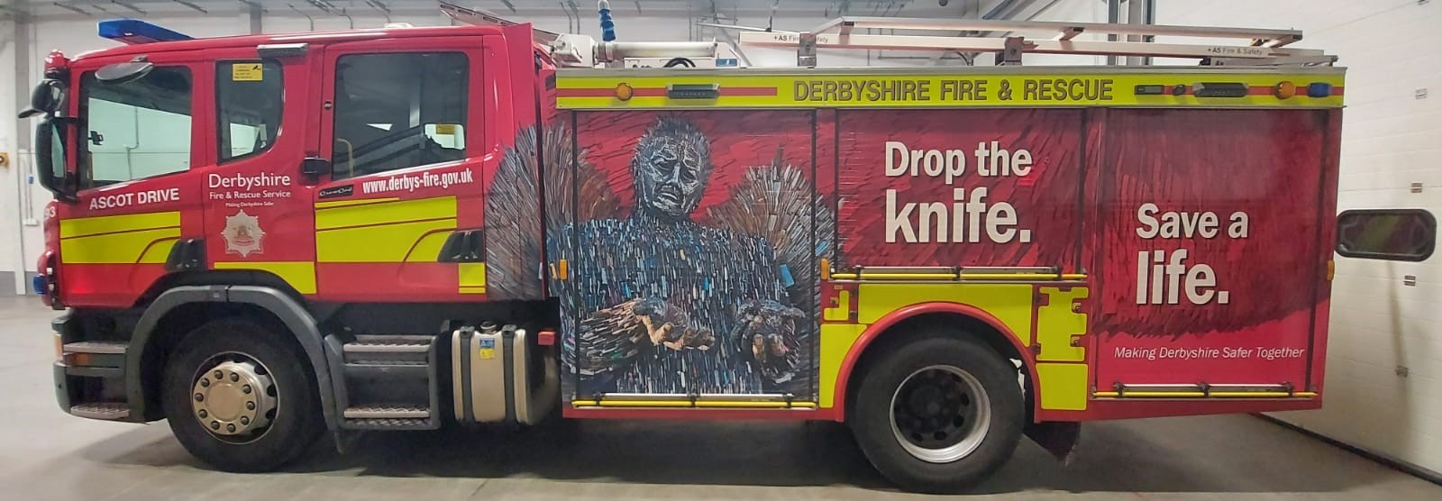 Derbyshire Fire and Rescue full appliance wrap Fleet ID