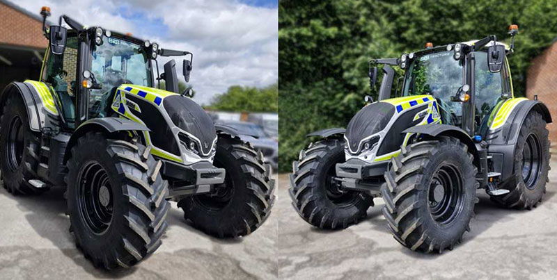 Vehicle safety markings for Derbyshire Constabulary tractor