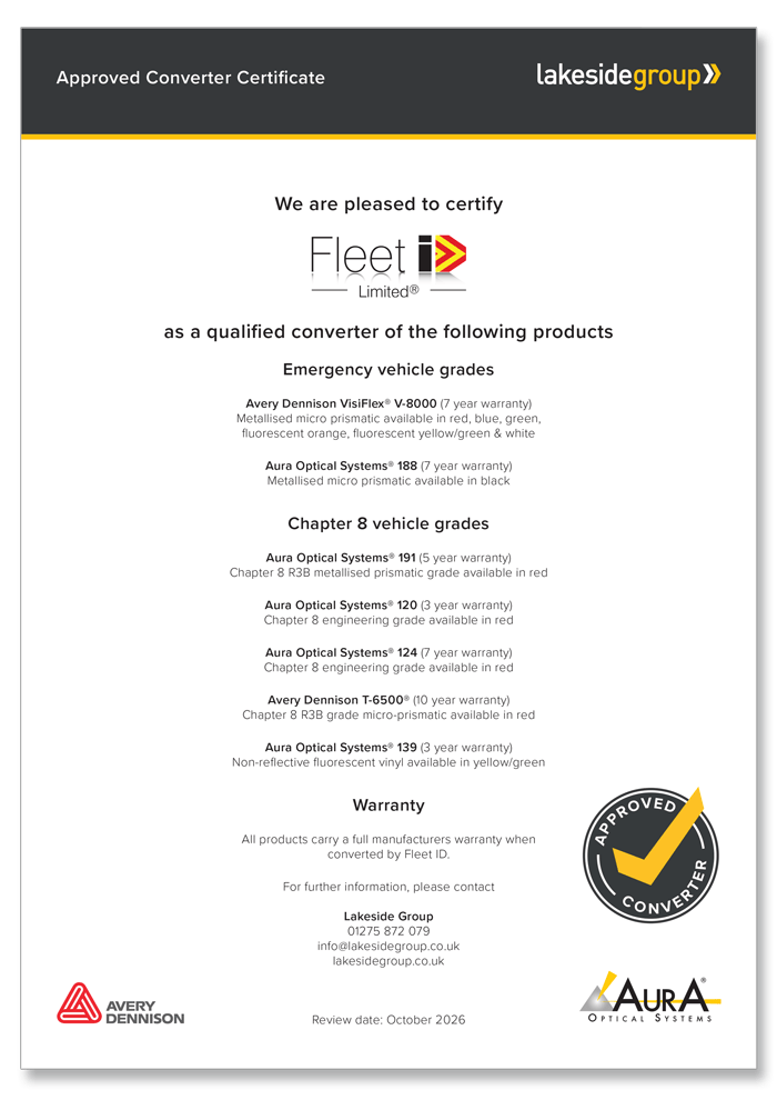 Fleet ID approved converter certificate
